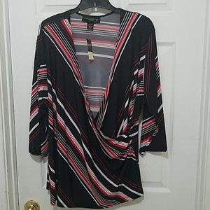 Pretty spandex faux wrap top